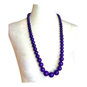 Vintage Joan’s Collectibles Purple Graduating Beads Beaded Necklace